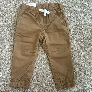 NWT Cat & Jack 18M khaki stretch joggers with flexible drawstring